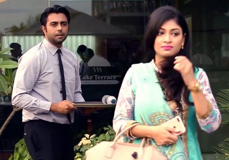 Apurba and Sarika in the set of Bangla natok Khuji Tomaye