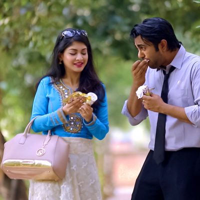 Apurba and Sarika in the set of Bangla natok Khuji Tomaye